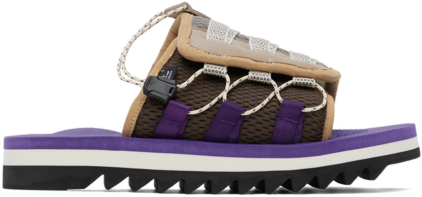 Shop Suicoke Brown & Purple Dao-2ab Sandals In Brown X Purple