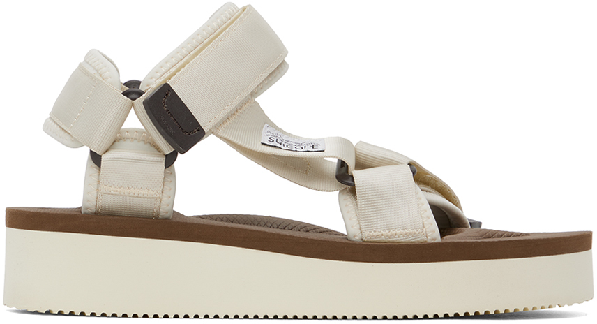 Suicoke Off-white & Brown Depa-2po Sandals In Ivory X Brown