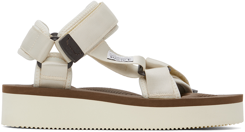 Off-White & Brown DEPA-2PO Sandals by Suicoke on Sale