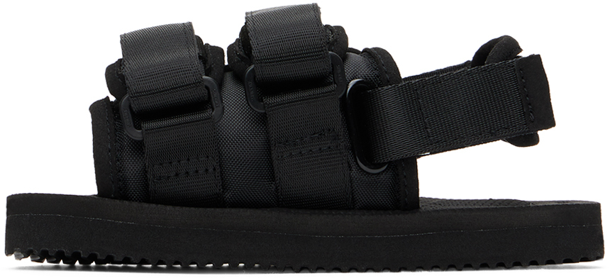 Suicoke Kids Black Moto Sandals In Black