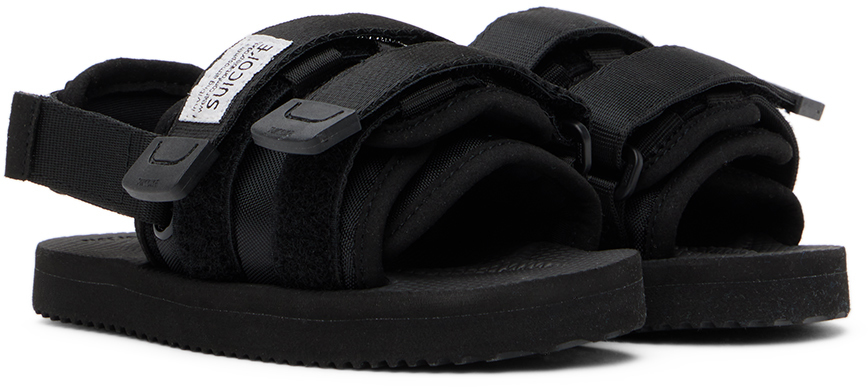 Suicoke Kids Black Moto Sandals In Black