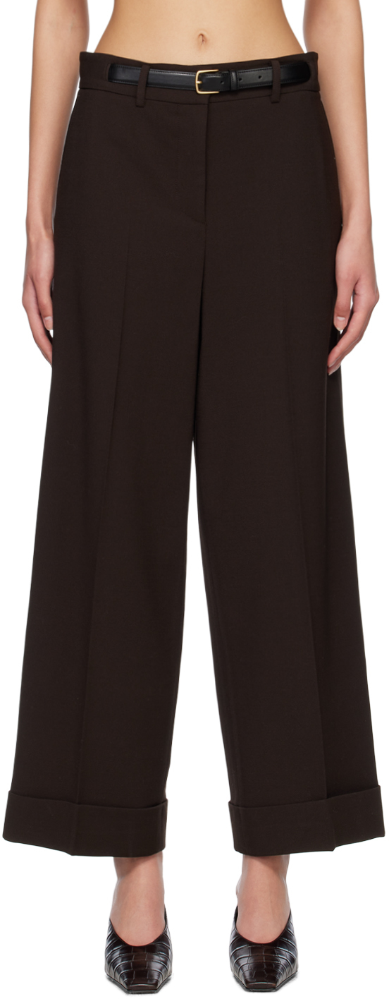 Recto Brown Belted Trousers