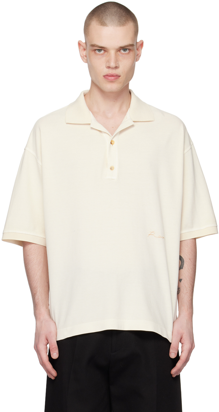 Recto Off-white Pigment-dyed Polo In Cr Cream