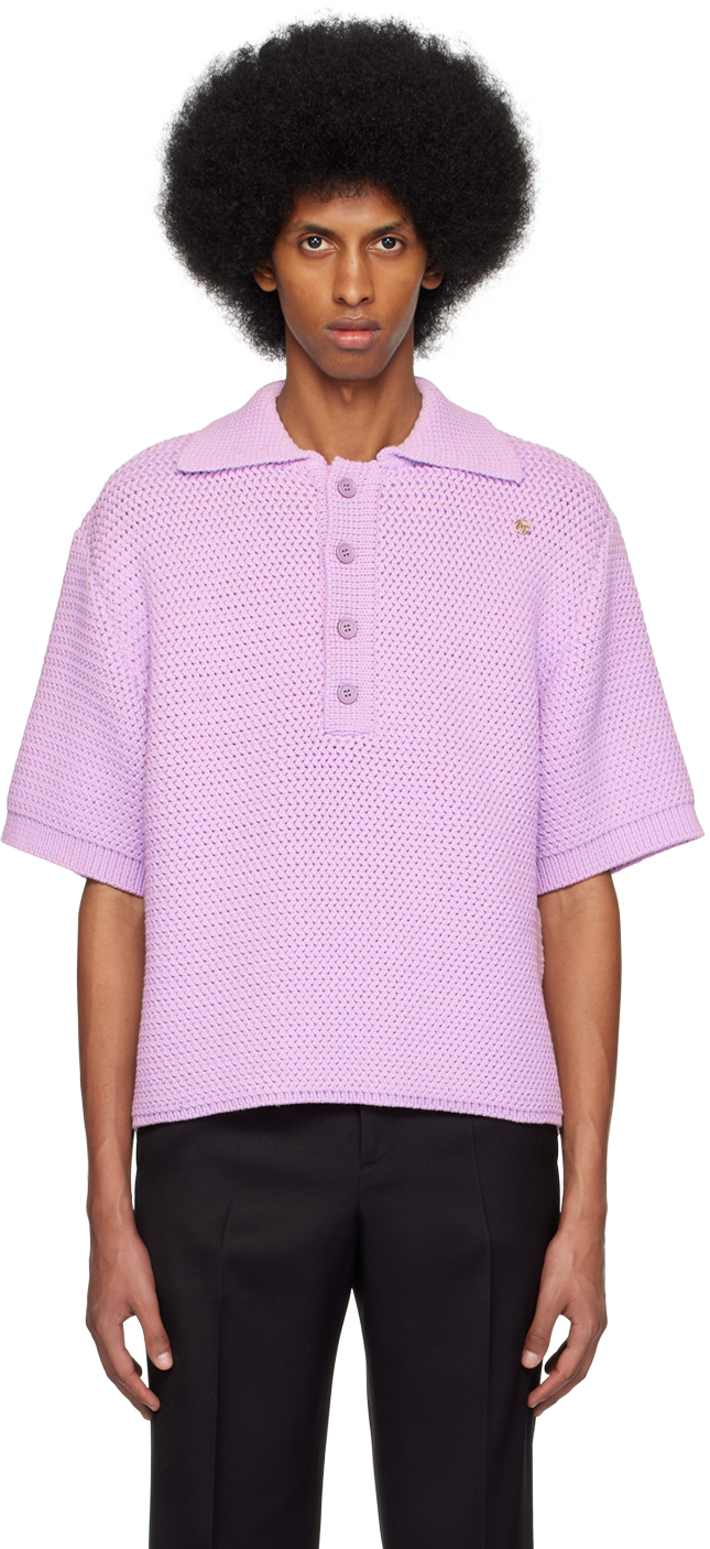 Recto Purple Chunky Polo In Ll Lilac