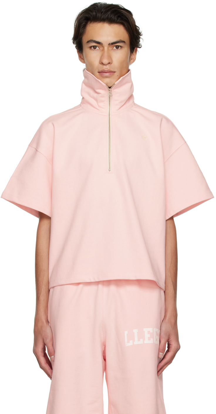 Recto Ssense Exclusive Pink Half-zip Polo In Pk Pink