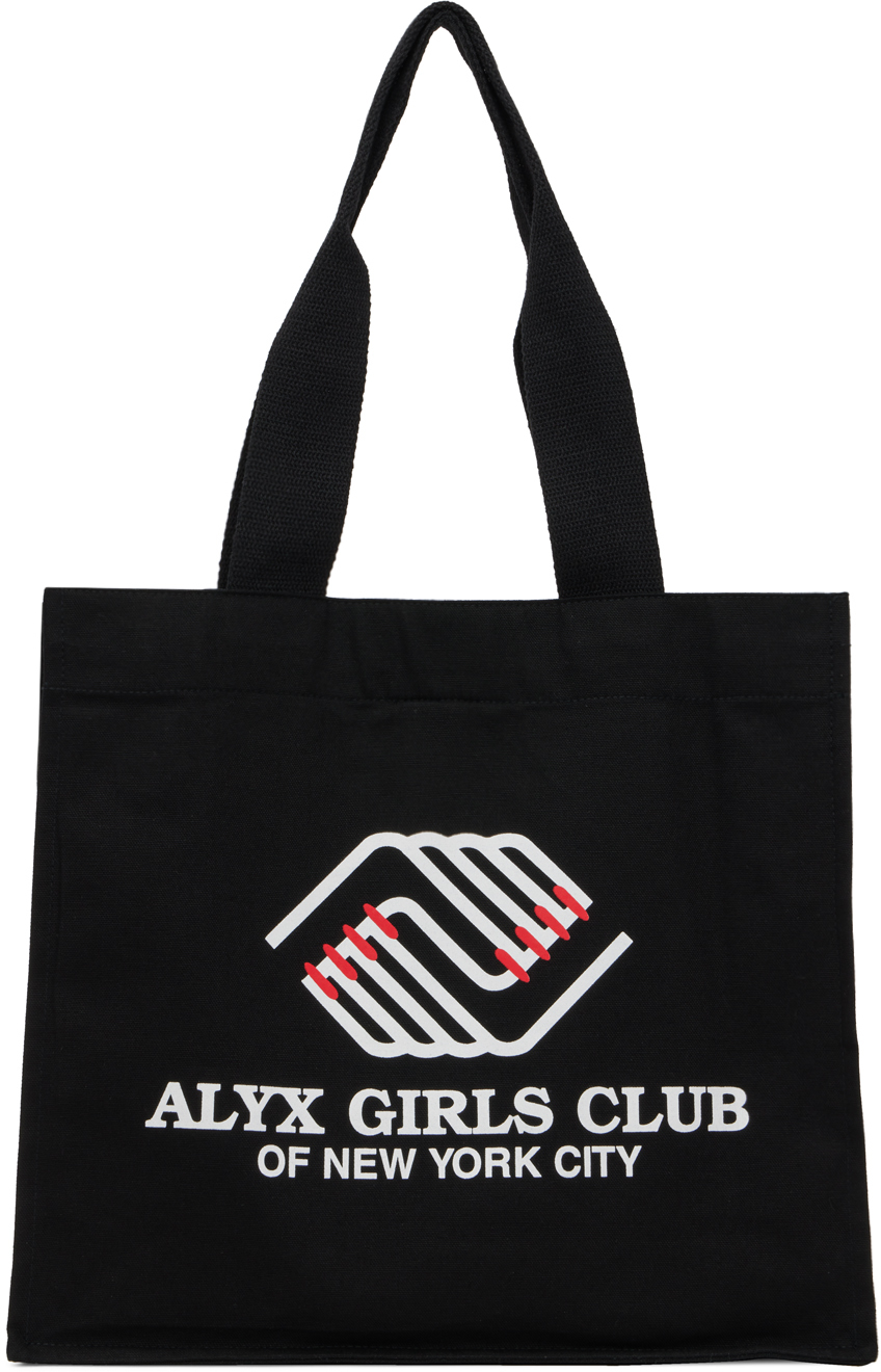 Alyx Logo-print Cotton Tote Bag In Black