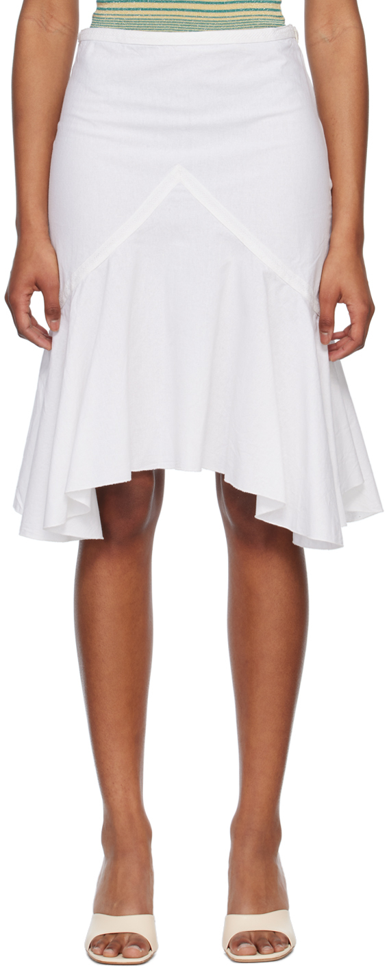 White Cariño Midi Skirt