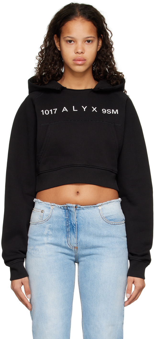 Black Cropped Hoodie by 1017 ALYX 9SM on Sale