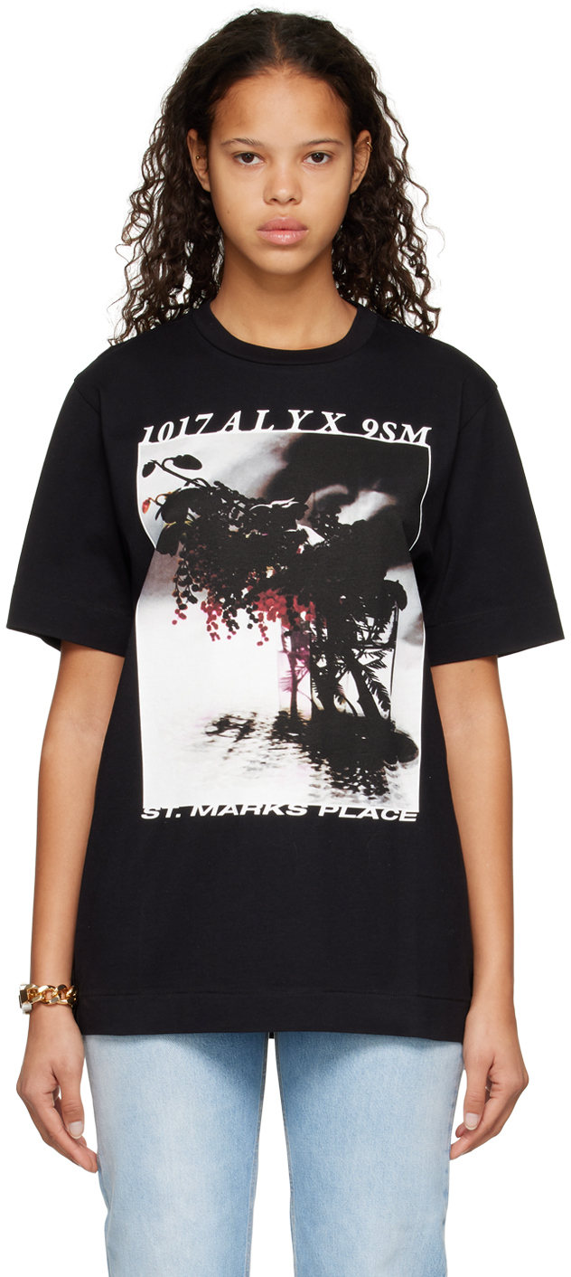 1017 ALYX 9SM: Black Icon Flower T-Shirt | SSENSE