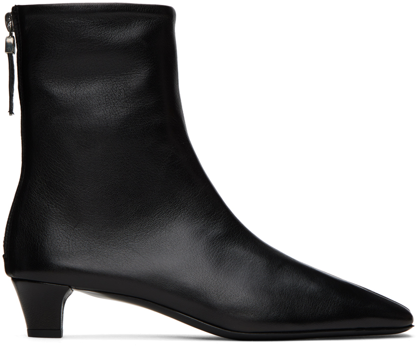 Teurn Studios Ssense Exclusive Black Glove Ankle Boots