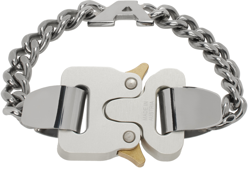 1017 ALYX 9SM Silver 'A' Buckle Bracelet