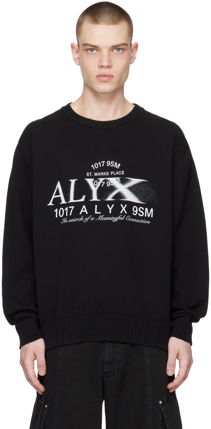 1017 ALYX 9SM: Black Crewneck Sweater | SSENSE Canada