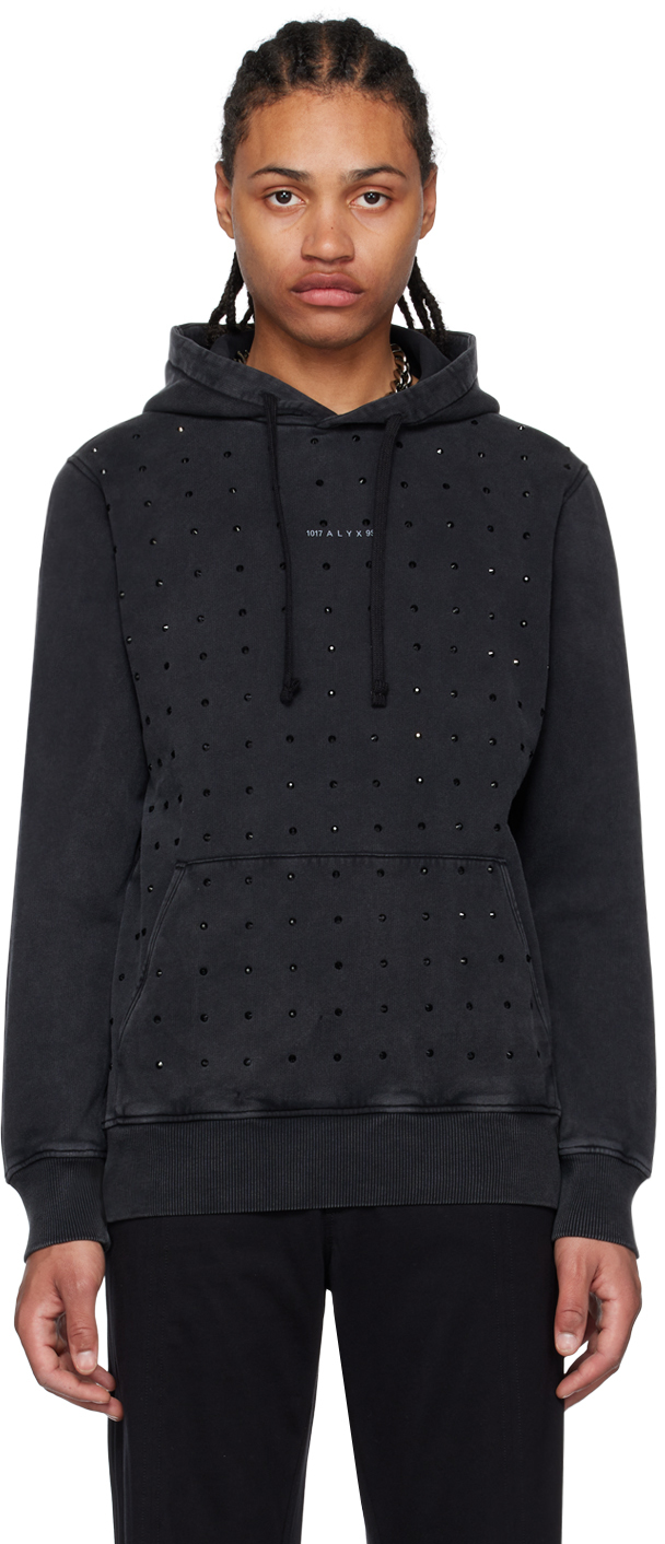 Black Studded Hoodie by 1017 ALYX 9SM on Sale