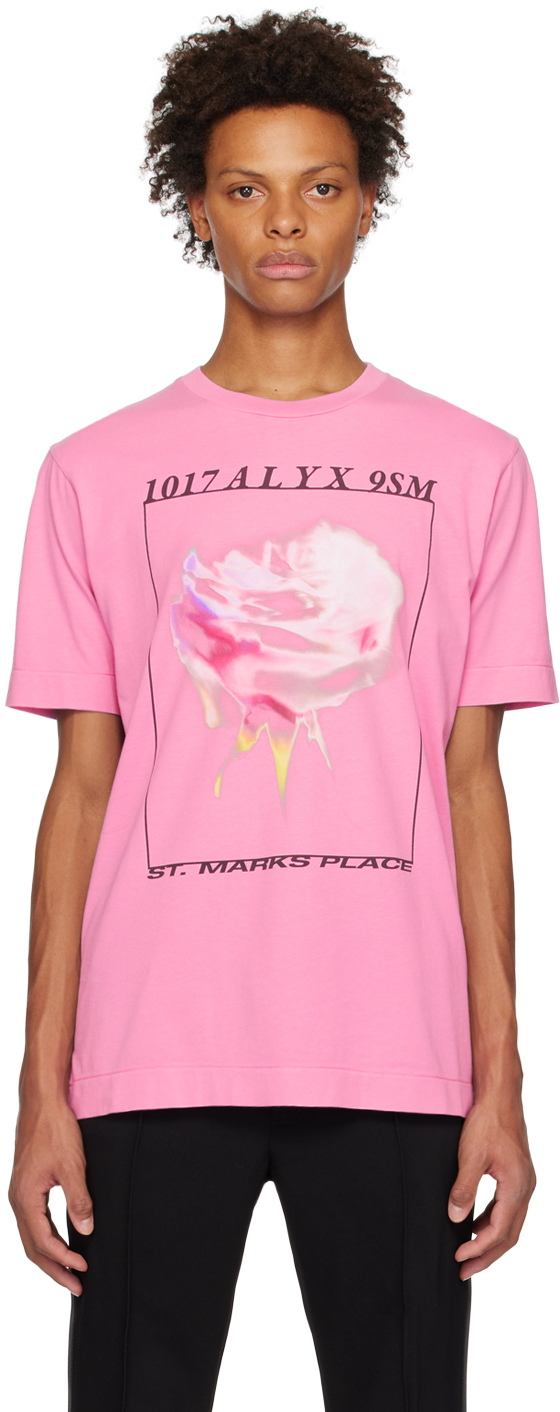 Shop Alyx Pink Icon Flower T-shirt