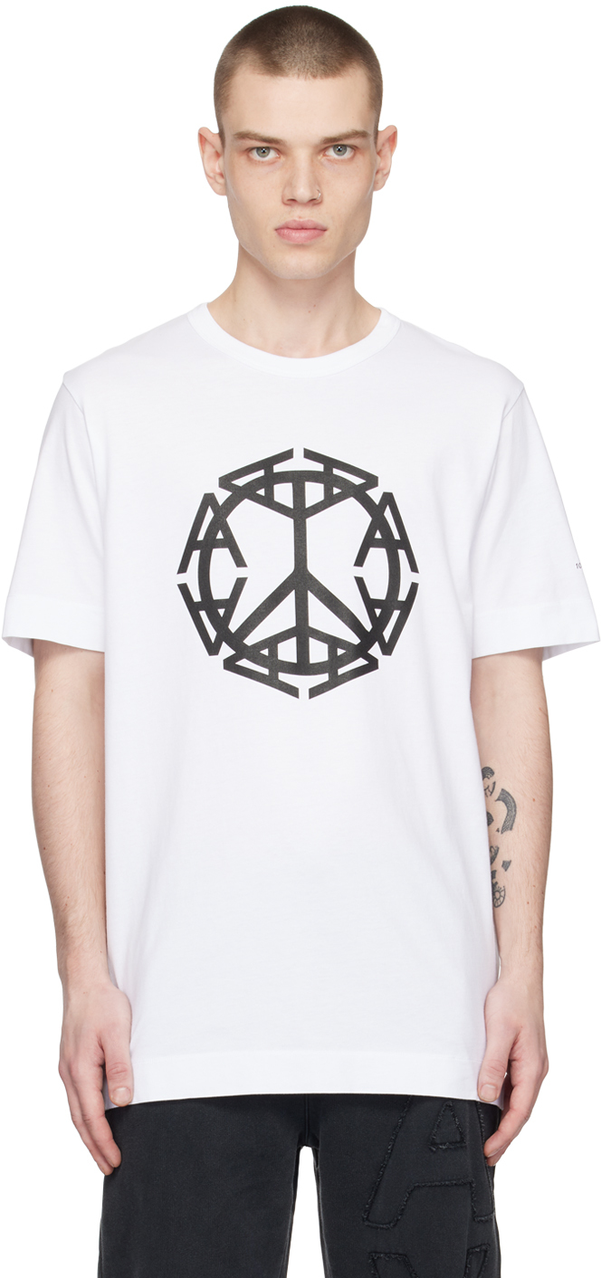 White Peace Sign T-Shirt by 1017 ALYX 9SM on Sale