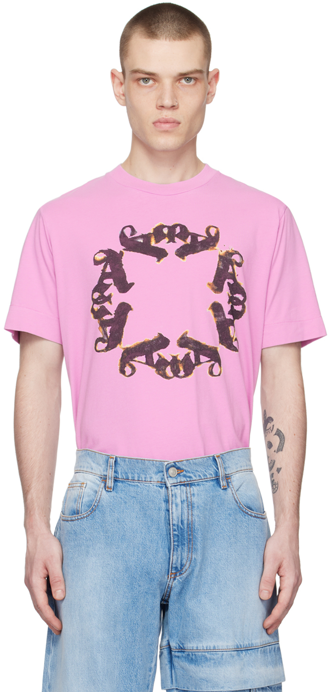 Alyx Purple Flaming Circle T-shirt In Lil0007 Orchid