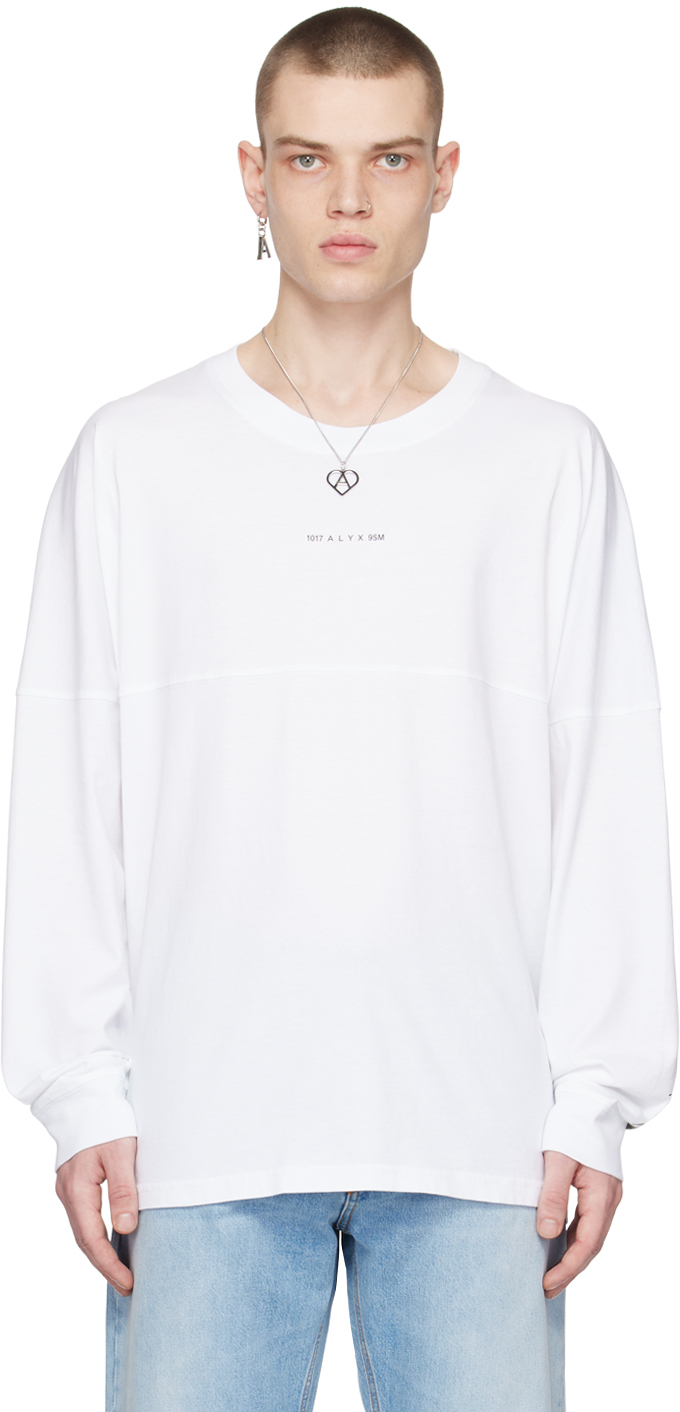 1017 ALYX 9SM White Oversized Long Sleeve T-Shirt