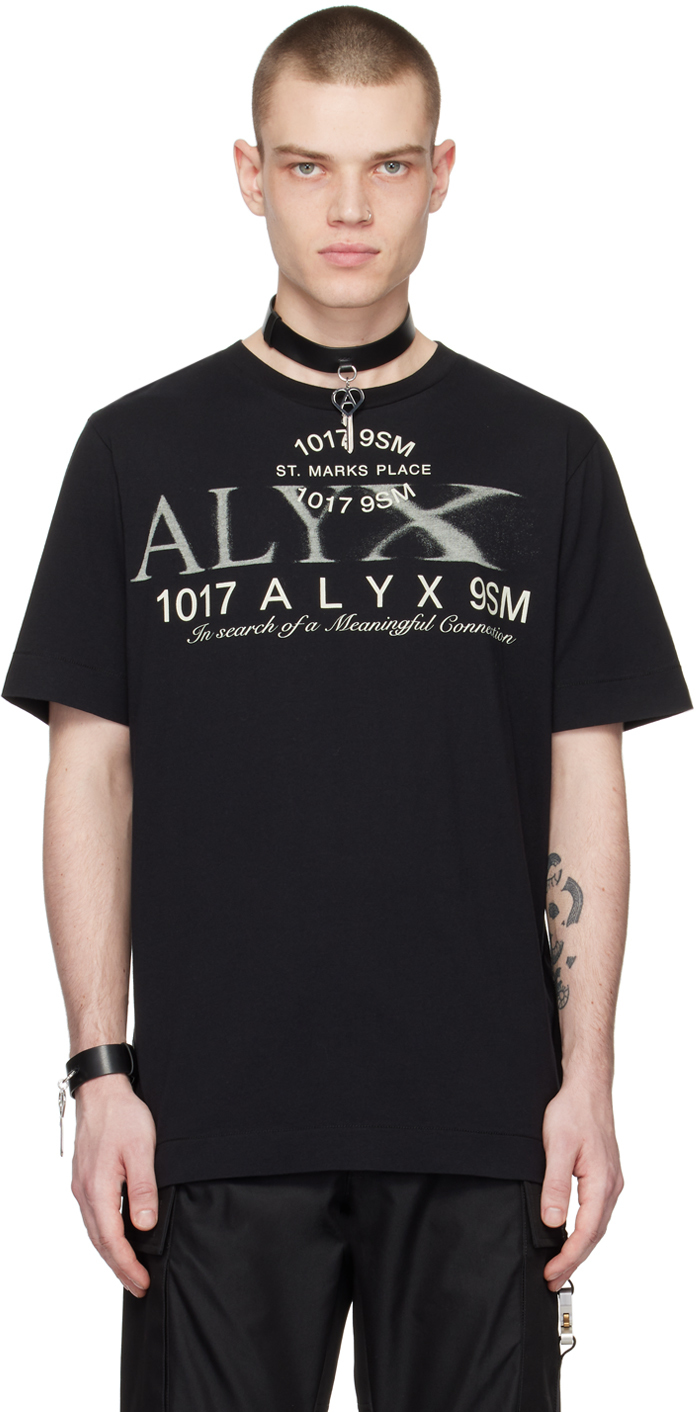 1017 ALYX 9SM: Black Graphic T-Shirt | SSENSE