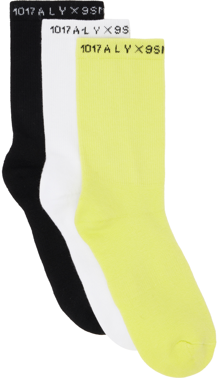 1017 ALYX 9SM: Three-Pack Multicolor Socks | SSENSE Canada