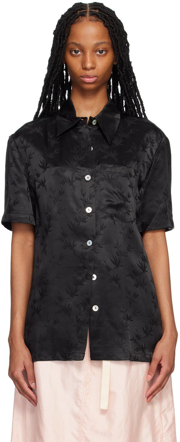 KIM SHUI SSENSE Exclusive Black Embroidered Shirt