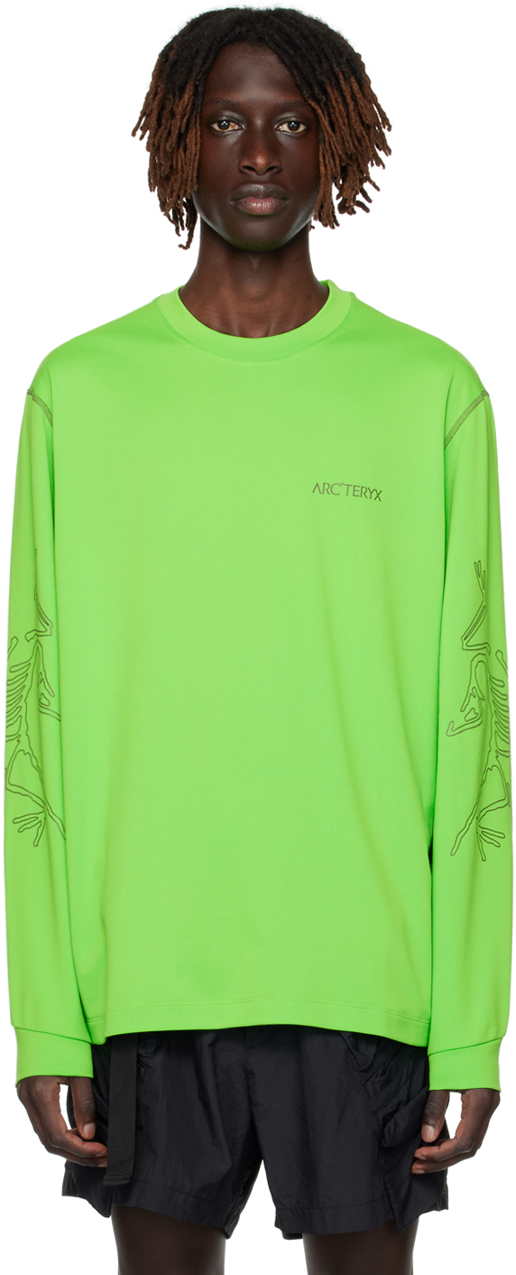 ARC'TERYX System A Green Copal Bird Long Sleeve T-Shirt | Smart Closet