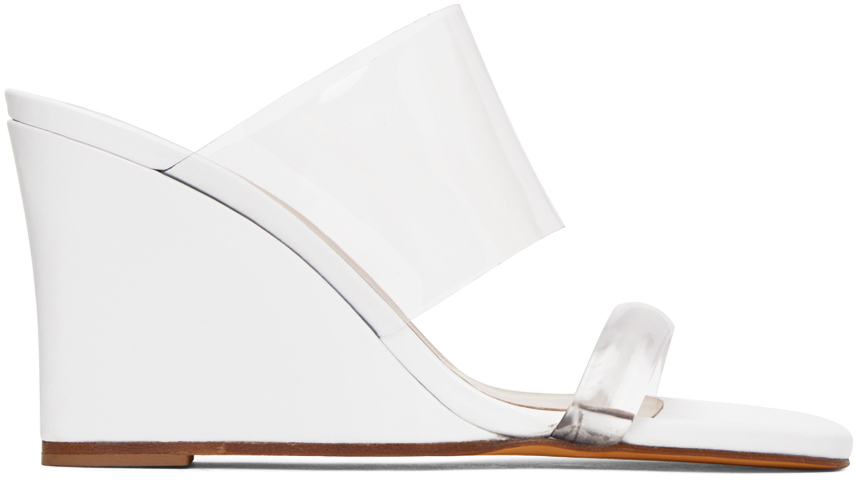 Shop Maryam Nassir Zadeh Ssense Exclusive White Olympia Heeled Sandals In 570 Pearl