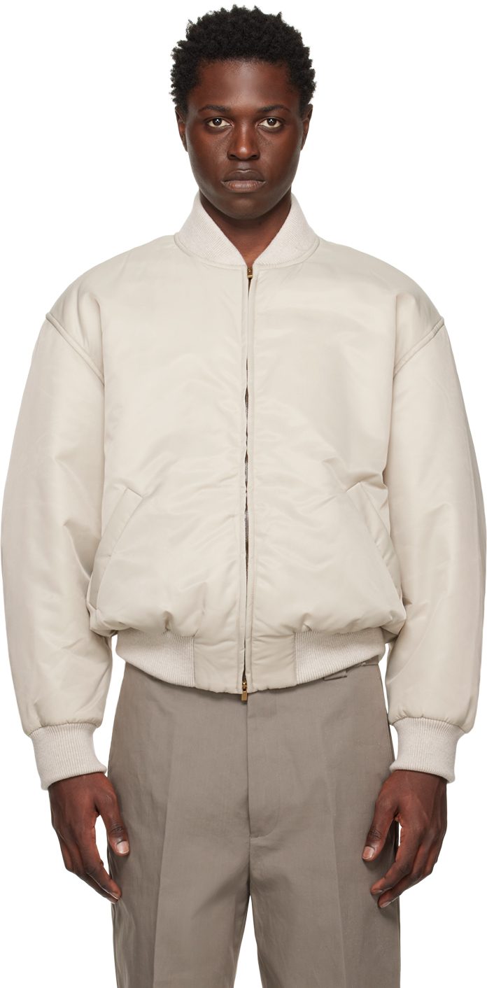 FEAR OF GOD BEIGE PADDED BOMBER JACKET