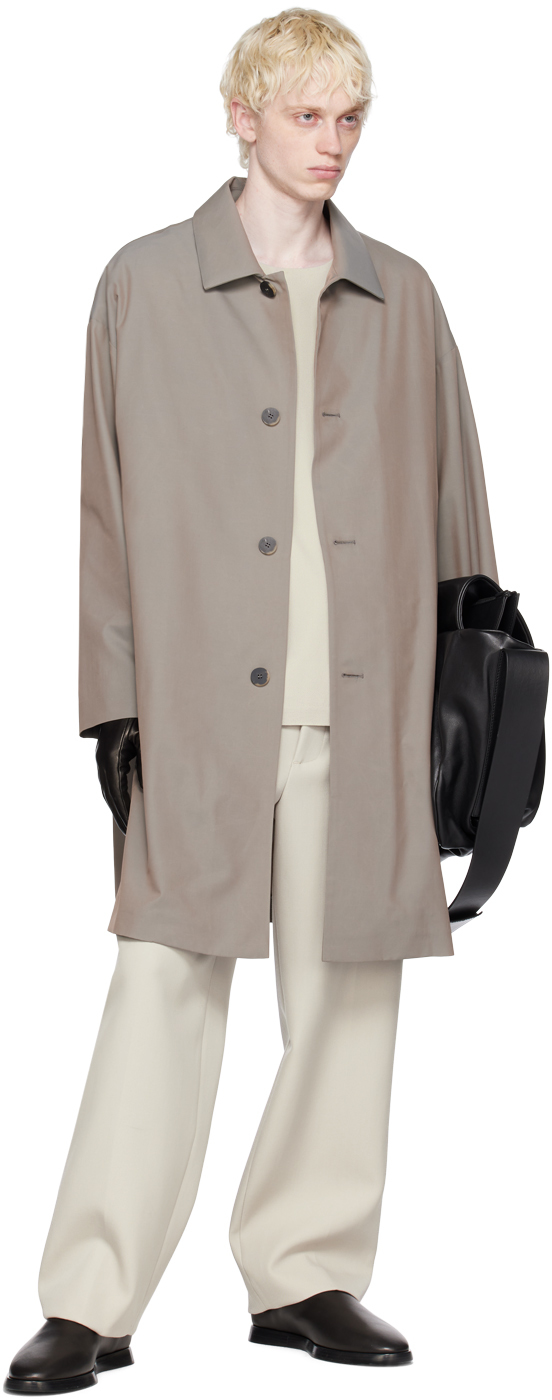 Fear Of God Gray Car Coat In Dusty Concrete