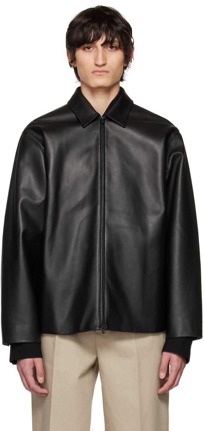 Fear of God Black Relaxed Leather Jacket