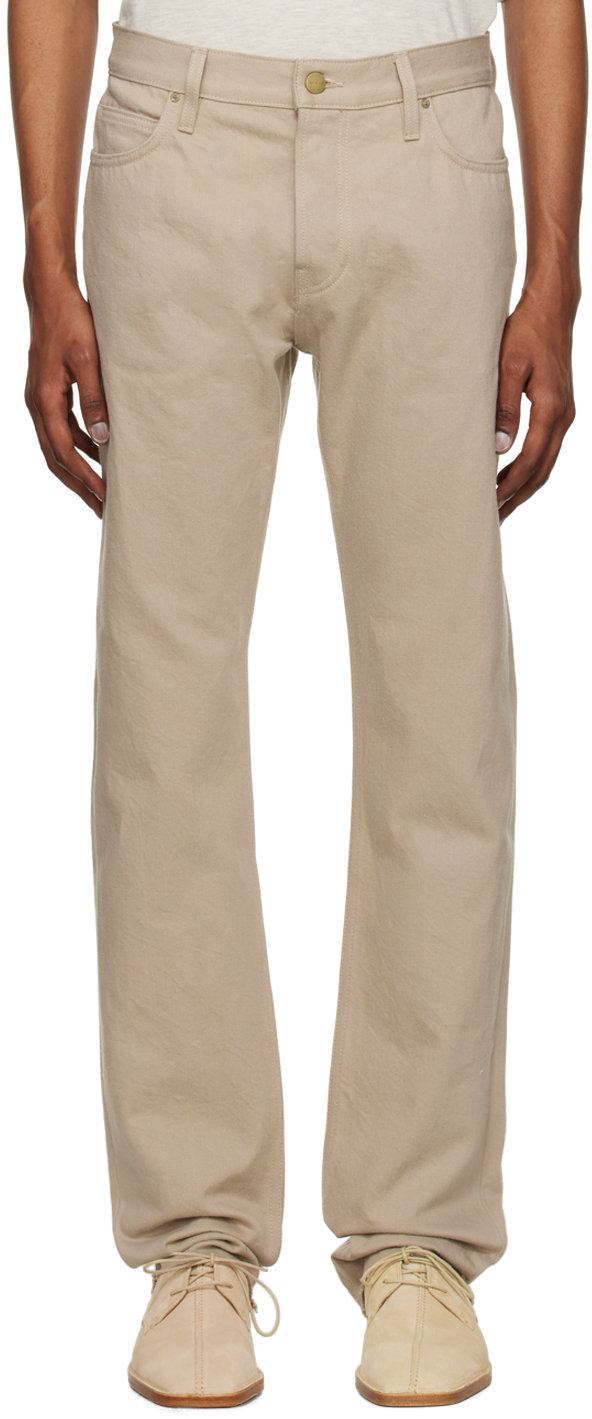 Taupe Five-Pocket Jeans