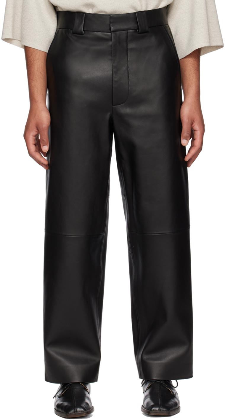 Black Work Leather Pants