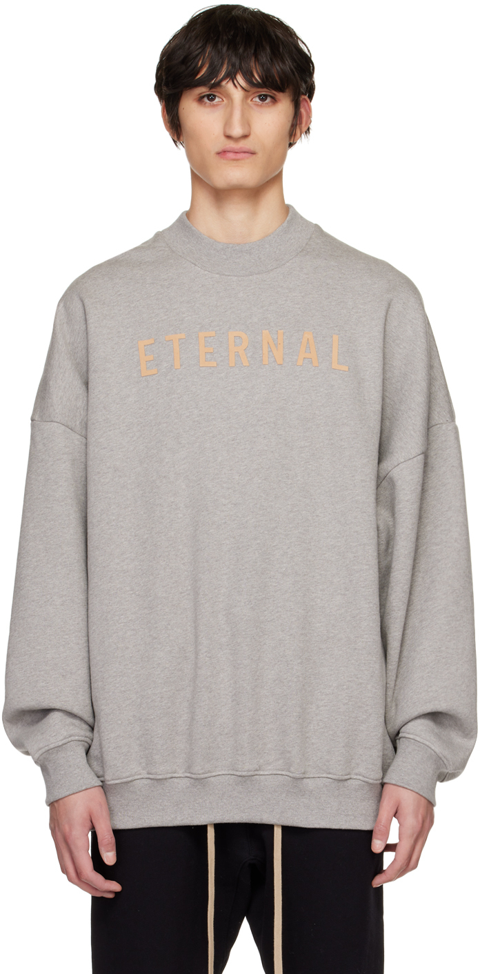 Fear of God: Gray Printed Sweatshirt | SSENSE