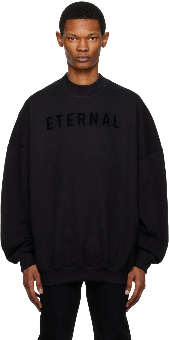 FEAR OF GOD BLACK FLOCKED SWEATSHIRT