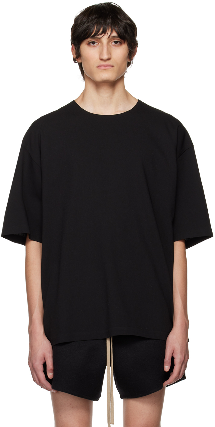 Fear of God: Black Double-Layered T-Shirt | SSENSE