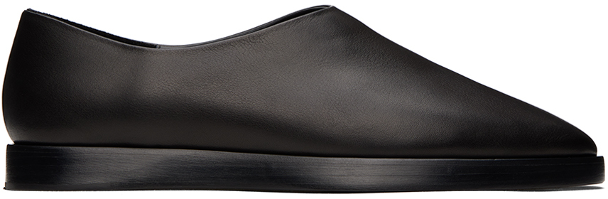 Fear Of God Eternal Collapsible-heel Leather Loafers In Black