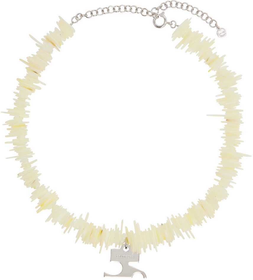 Shop Courrèges White Coral Choker In Sand