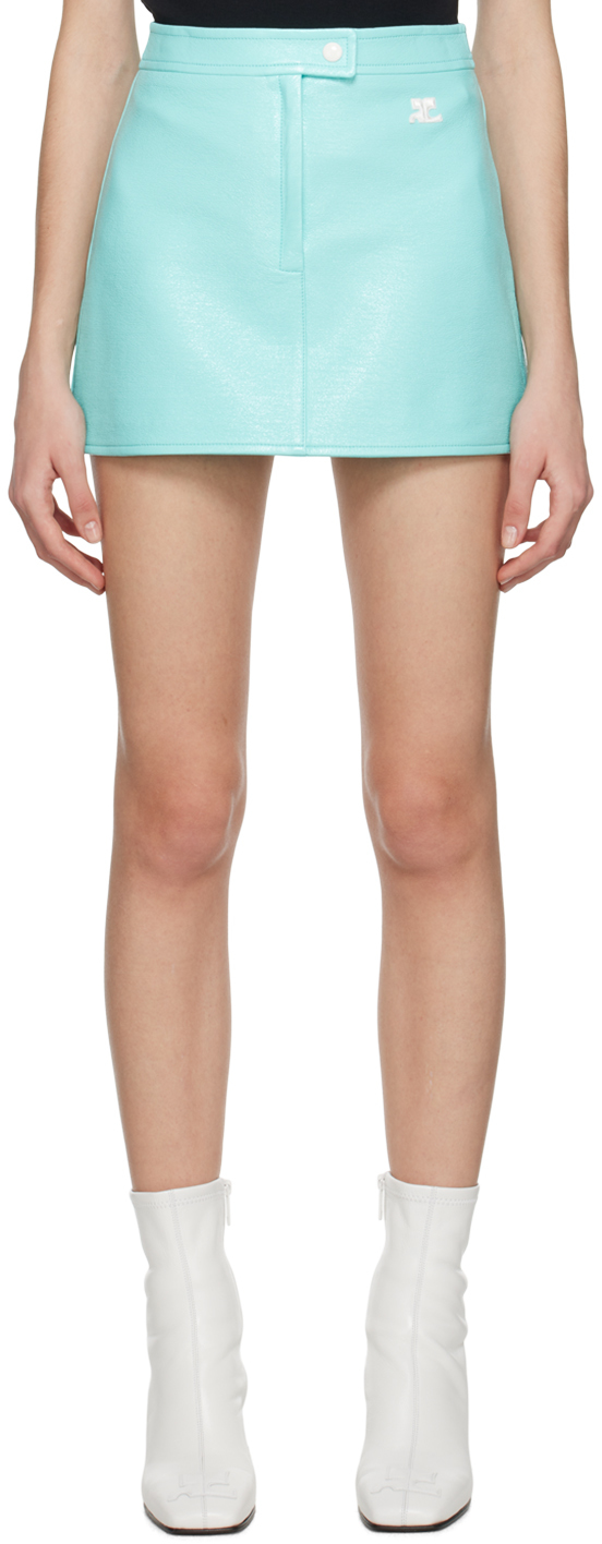 Courrèges Blue ZipFly Miniskirt SSENSE
