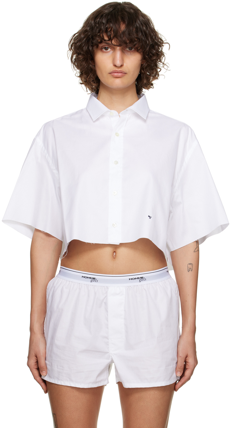 White Cropped Shirt