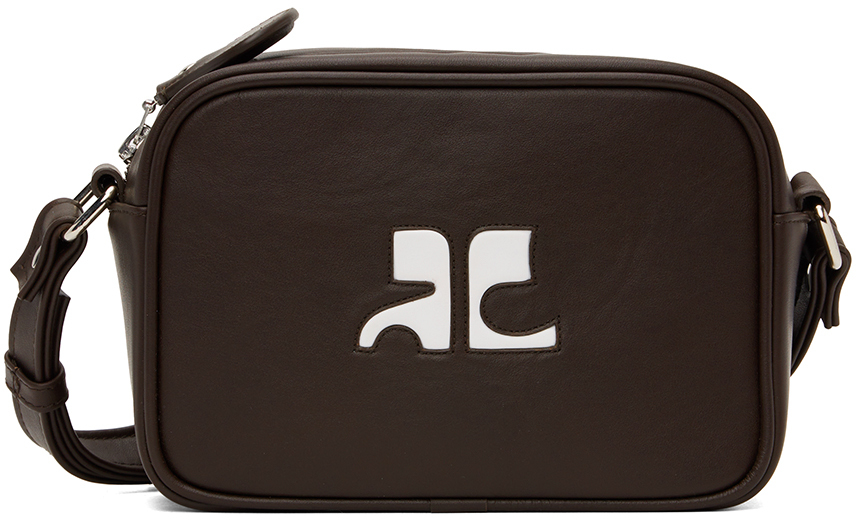 Courreges Taupe Reedition Camera Bag in Metallic for Men