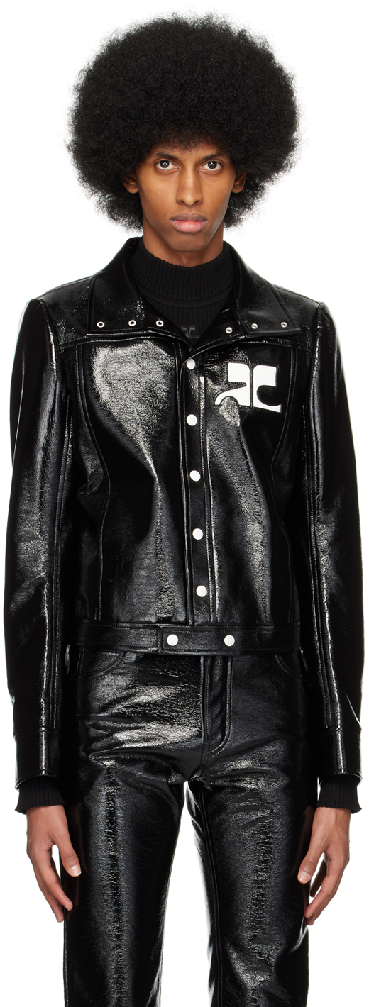 Courrges Black Iconic Vinyl Jacket