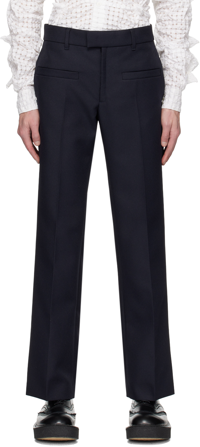 Courrèges Cropped Tailored Trousers In Navy