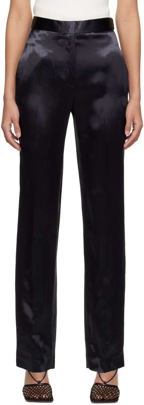 Victoria Beckham: Black Creased Trousers | SSENSE