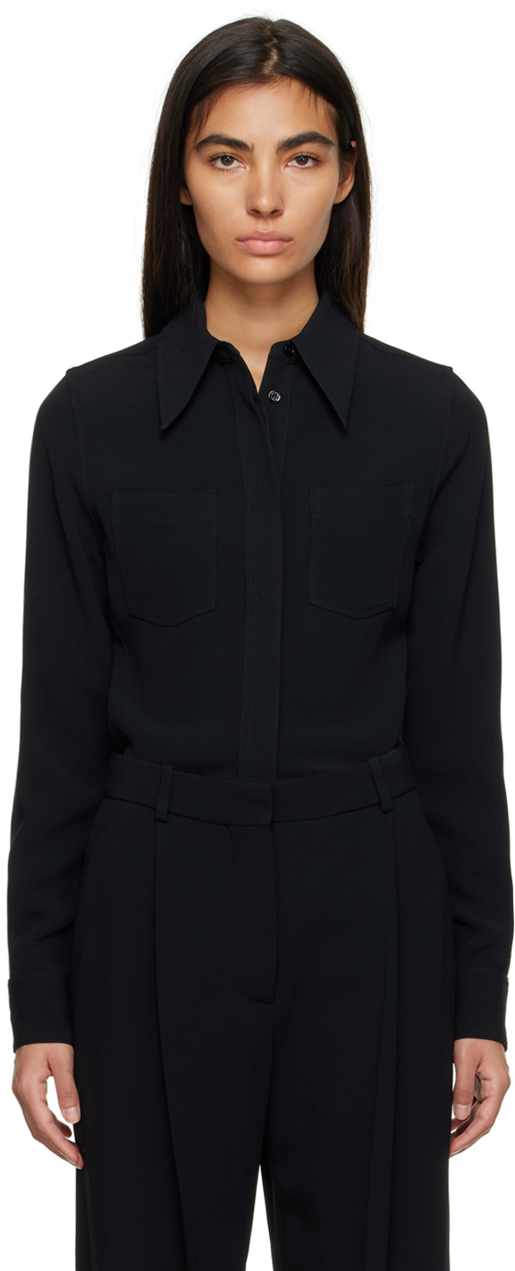 Victoria Beckham Pointed-collar Fitted Shirt In Black