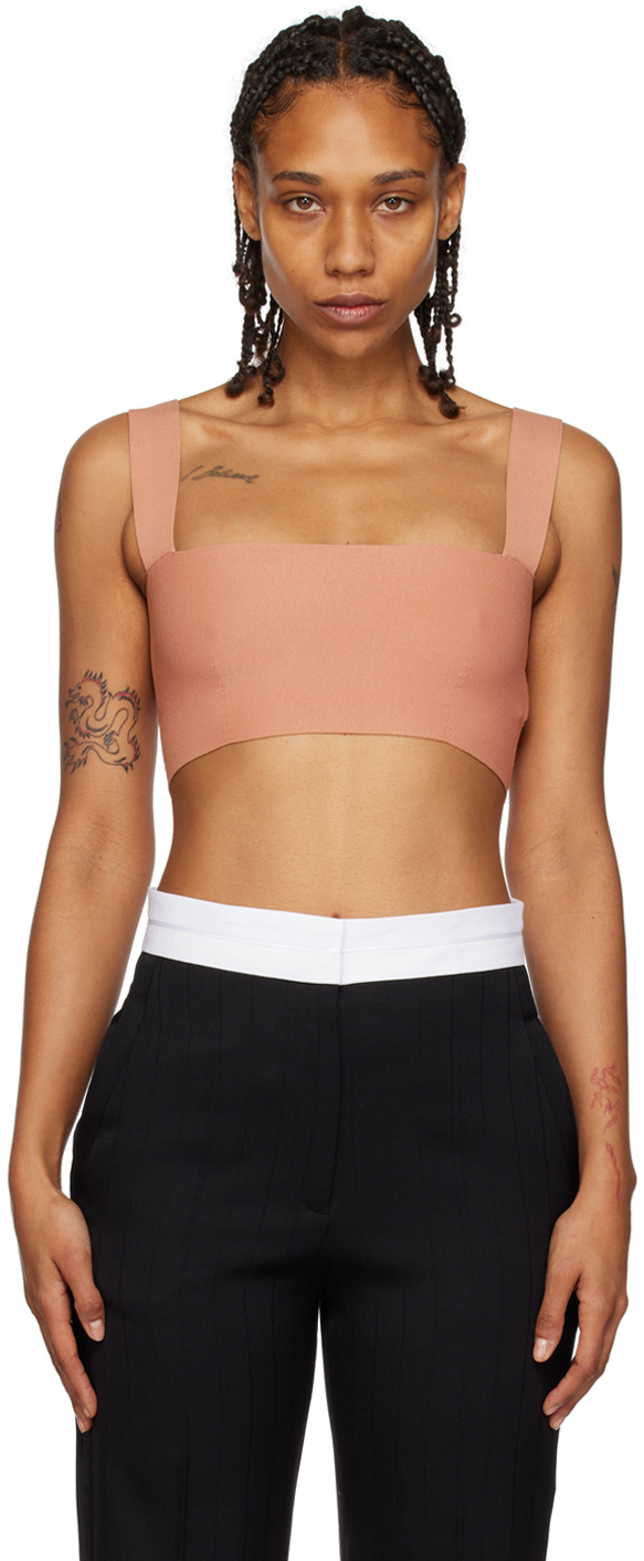 Victoria Beckham Vb Body Square-neck Jersey Cropped Top In Black