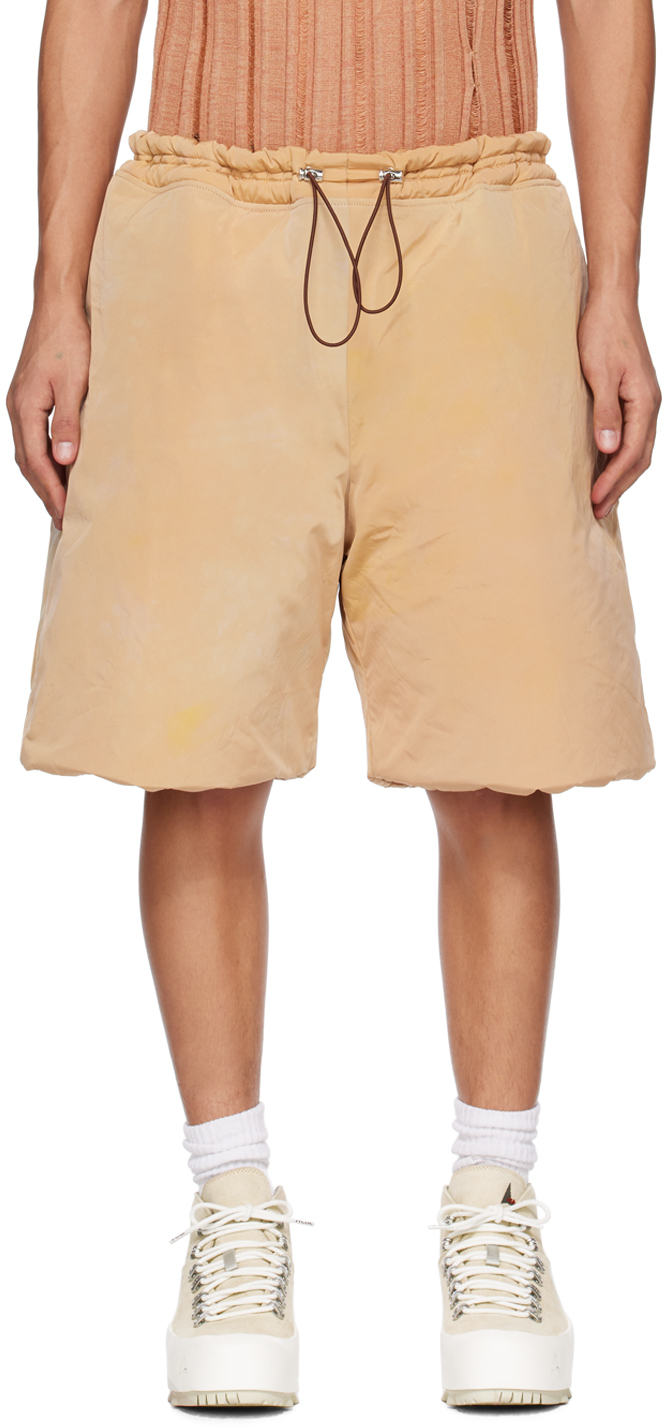 Charlie Constantinou Orange Padded Shorts SSENSE UK