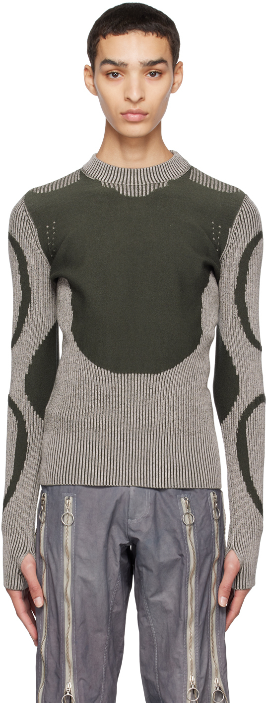 Charlie Constantinou Khaki Plated Turtleneck | Smart Closet