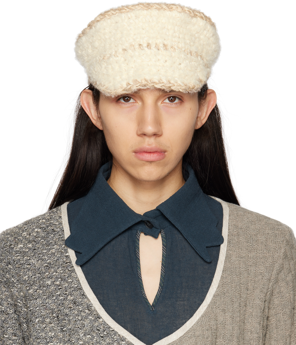 Solitude Studios Ssense Exclusive Off-white Crochet Hat In White/beige