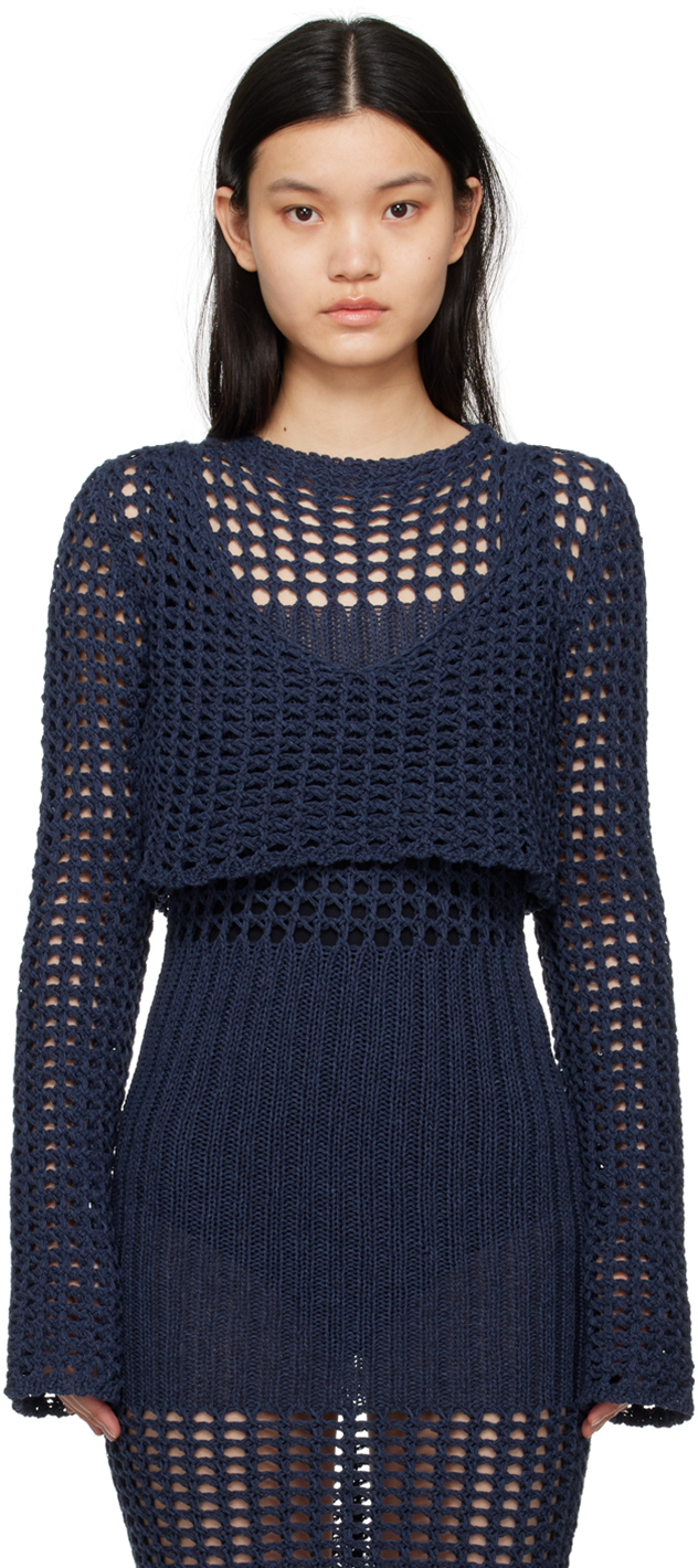 Navy Low Back Sweater