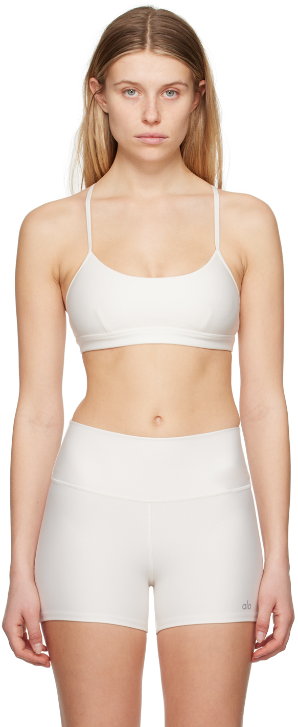 ALO YOGA OFF-WHITE AIRLIFT INTRIGUE SPORT BRA