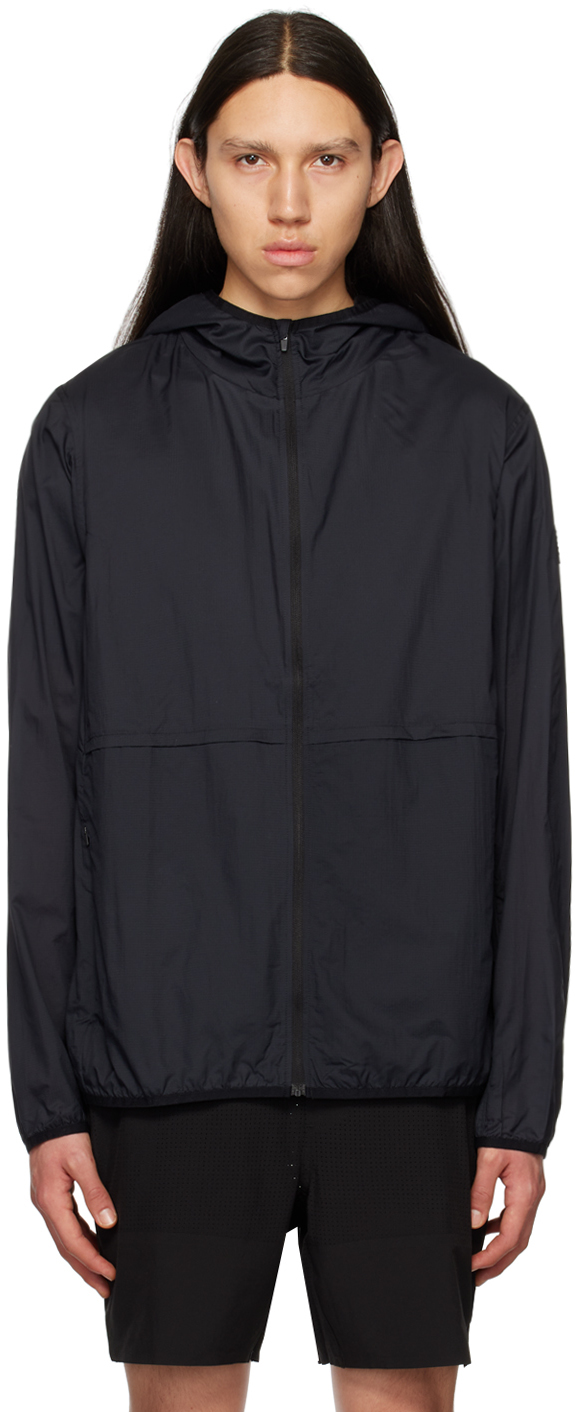 ALO YOGA BLACK REPEAT RUNNING JACKET